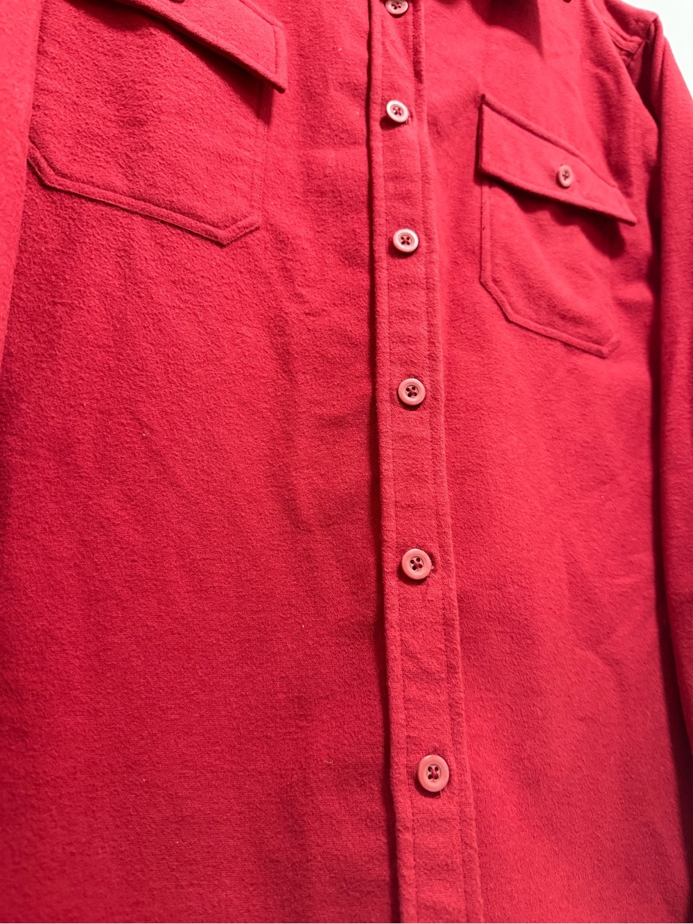 L.L. Bean Womens Pocket Red Long Sleeve Chamois Cloth Size L Y2K - Picture 3 of 8